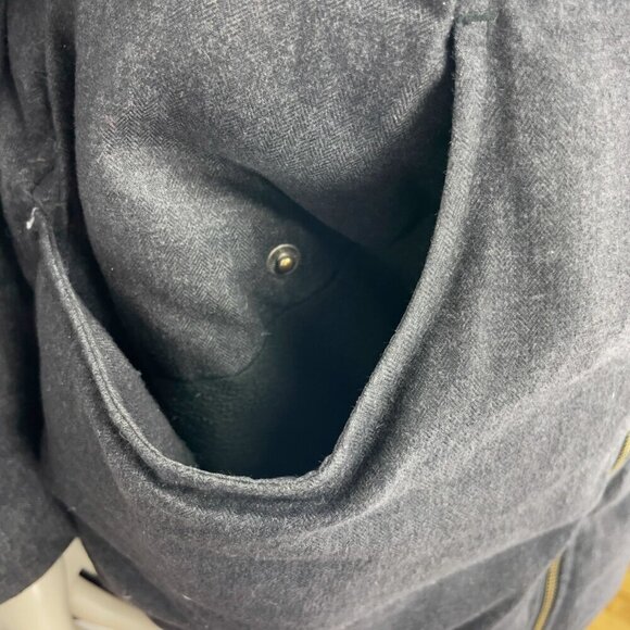 SOIA & KYO Down Super Warm Fur Hood Mid-lenght Grey Winter Coat sz Small - Picture 4 of 12